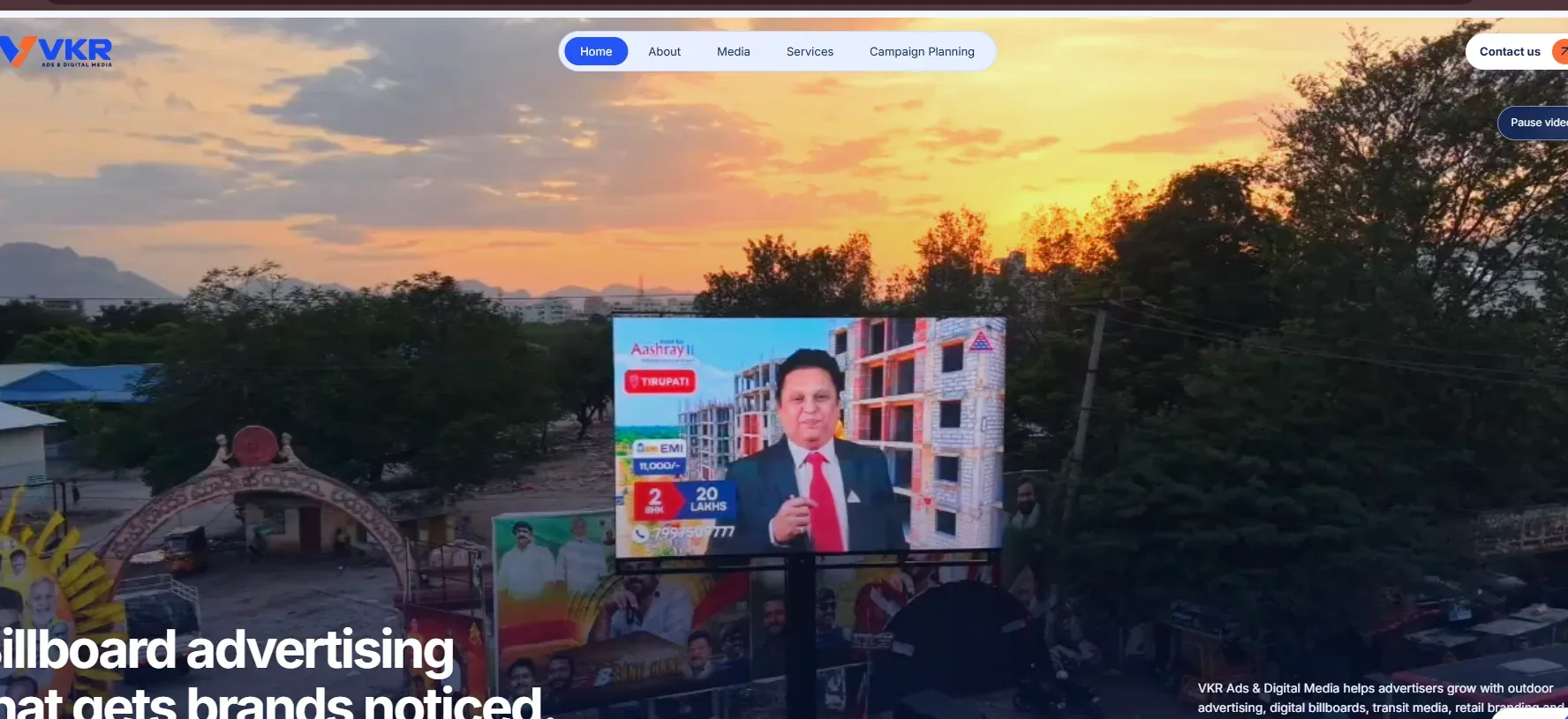 Live preview of the VKR Ads & Digital Media website